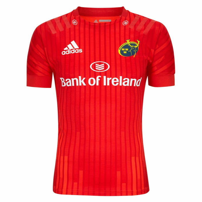 Munster Rugby 13/15 Home Model SS Jersey/Shirt XL College Red/Sub Blue G69832 