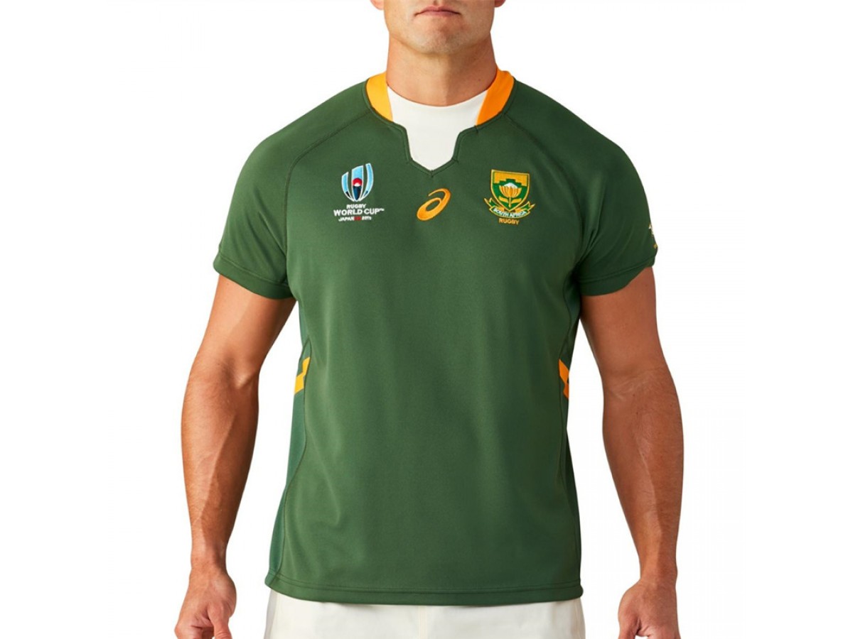 Rugby Kurzarm Pro-Jersey 2019 Südafrika Springboks Rugby Jersey Herren-Weltmeisterschaft Baumwolljersey-Grafik-T-Shirt Unterstützer Fußball T-Shirt Sport Top 