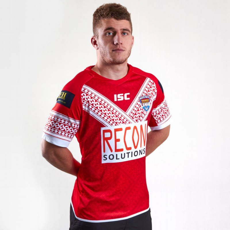 Pacific Test,Neue Stoff Bestickt Home Edition Rugby-Trikot CRBsports Team Tonga Swag Sportswear 