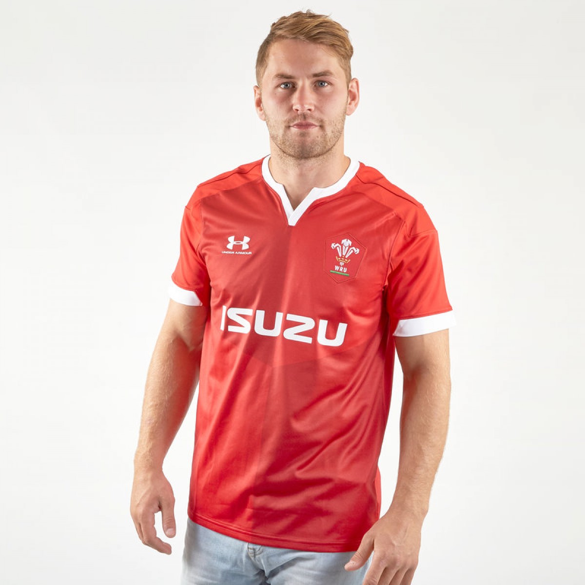 Under Armour Wales 2019/20 Mens Home Replica Rugby Union Jersey Shirt Red 