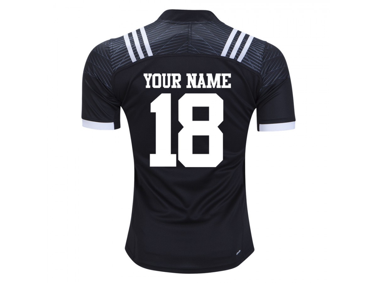 childrens all black rugby shirt