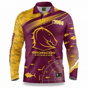 Brisbane Broncos 2022 Mens Fishfinder Fishing Shirt