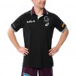 Brisbane Broncos 2025 Mens Black Training Polo