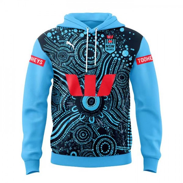 NSW Blues State Of Origin 2024 Mens Indigenous Hoodie
