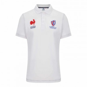 France Rugby Rwc 2023 Mens Cotton White Polo