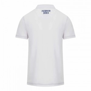 France Rugby Rwc 2023 Mens Cotton White Polo