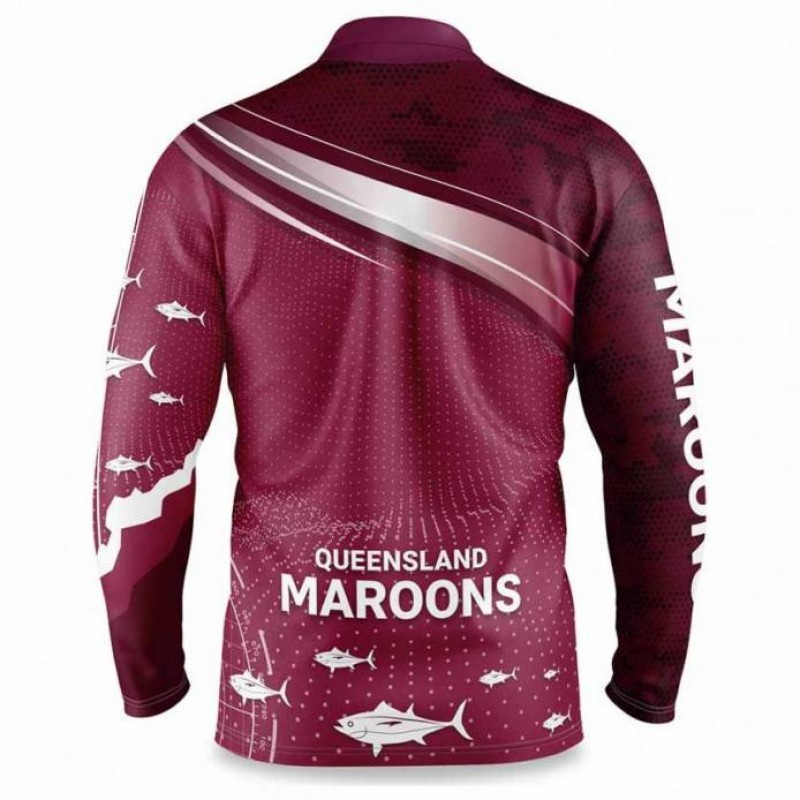 QLD Maroons 2022 Mens Fishfinder Fishing Shirt