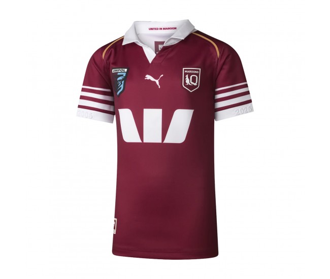 Harvey Norman QLD Maroons 2026 Kids Home Jersey