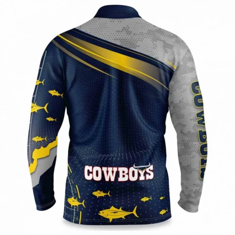 North Queensland Cowboys 2022 Mens Fishfinder Fishing Shirt