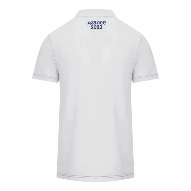 France Rugby Rwc 2023 Mens Cotton White Polo